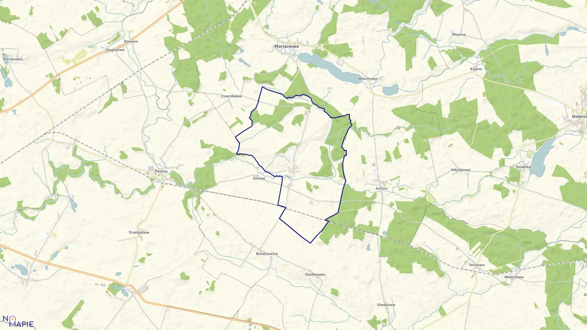 Mapa obrębu Barzkowice w gminie Stargard Szczeciński
