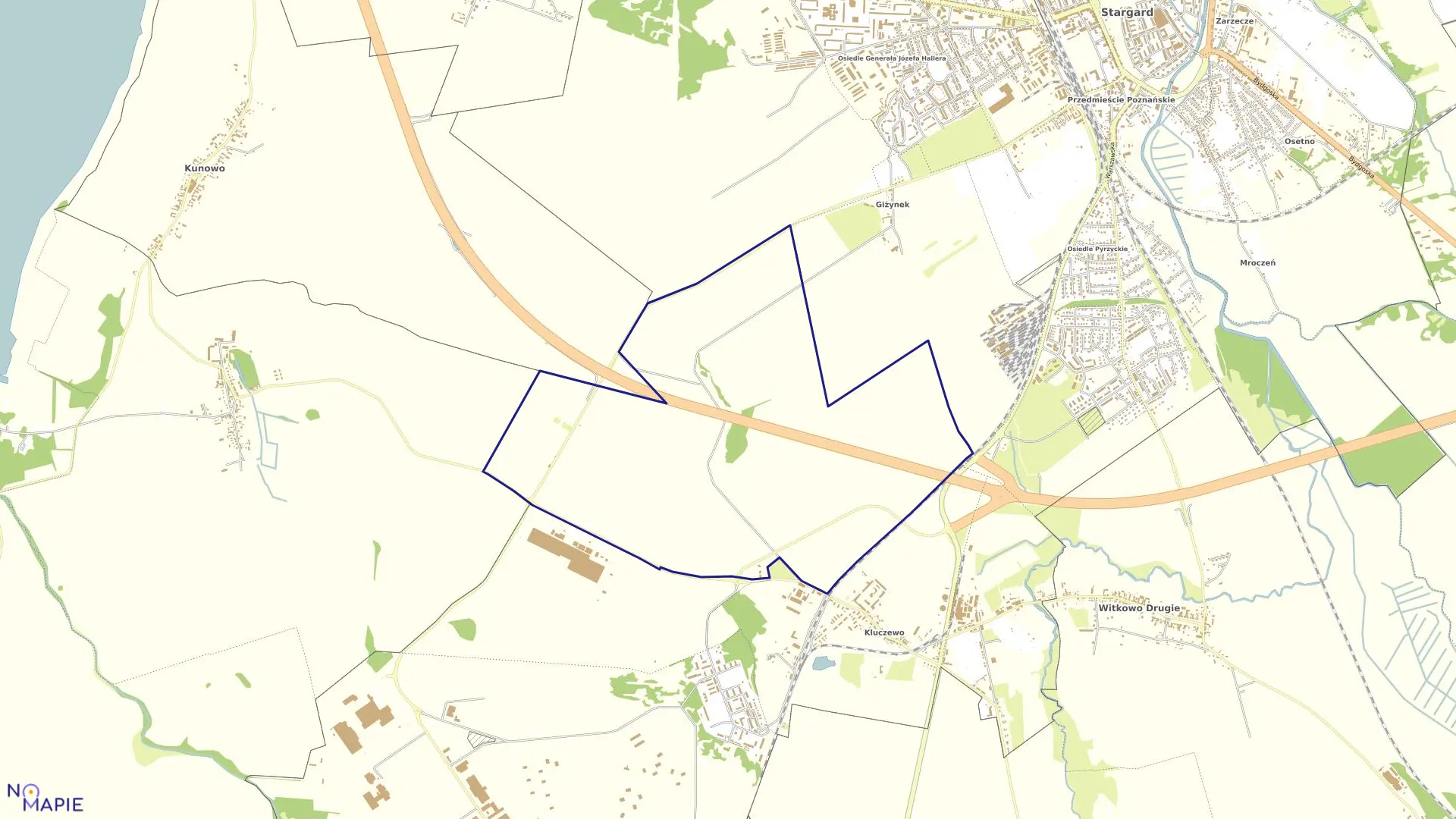 Mapa obrębu Golczewo w gminie Stargard Szczeciński