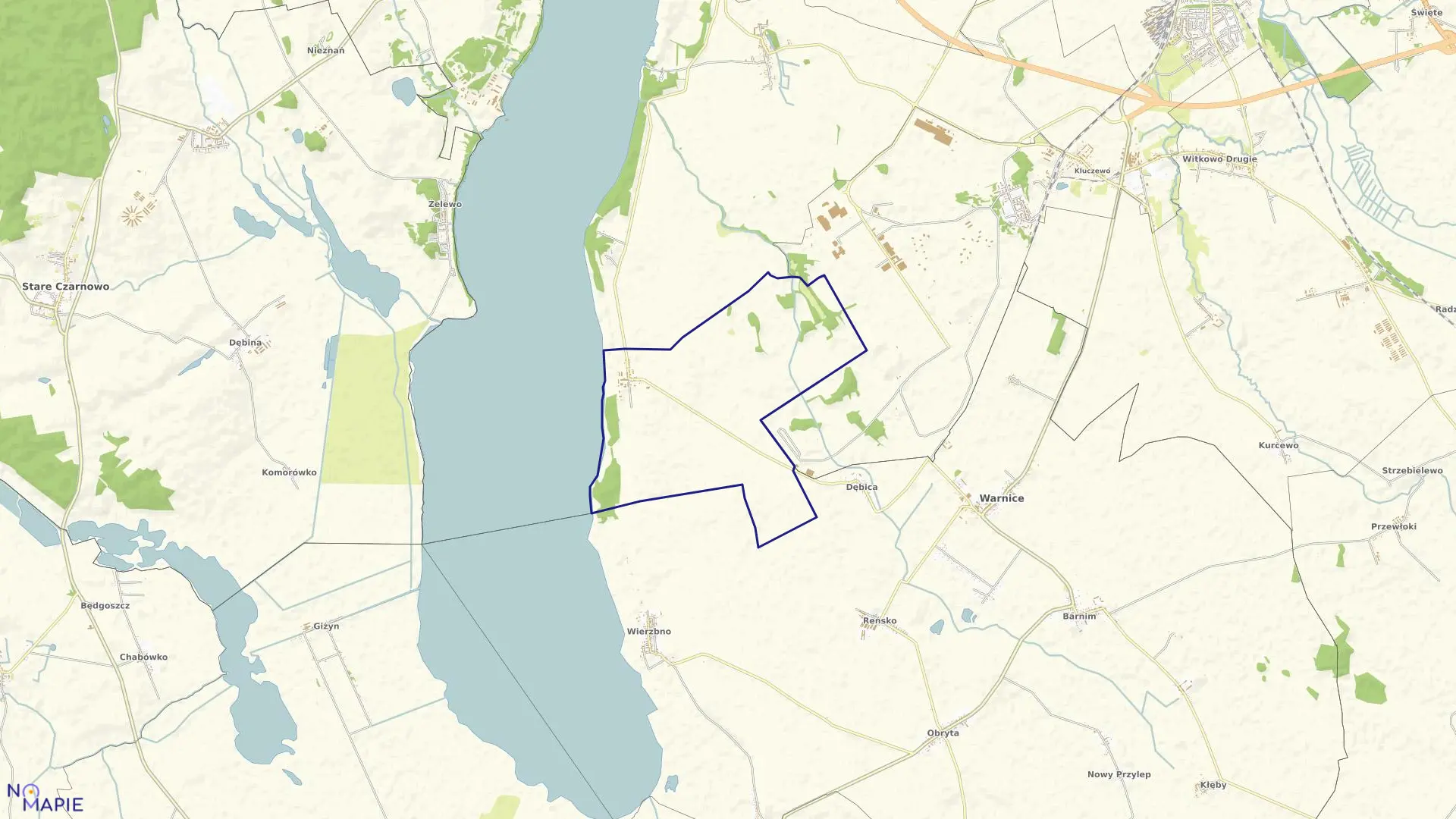 Mapa obrębu Koszewo w gminie Stargard Szczeciński