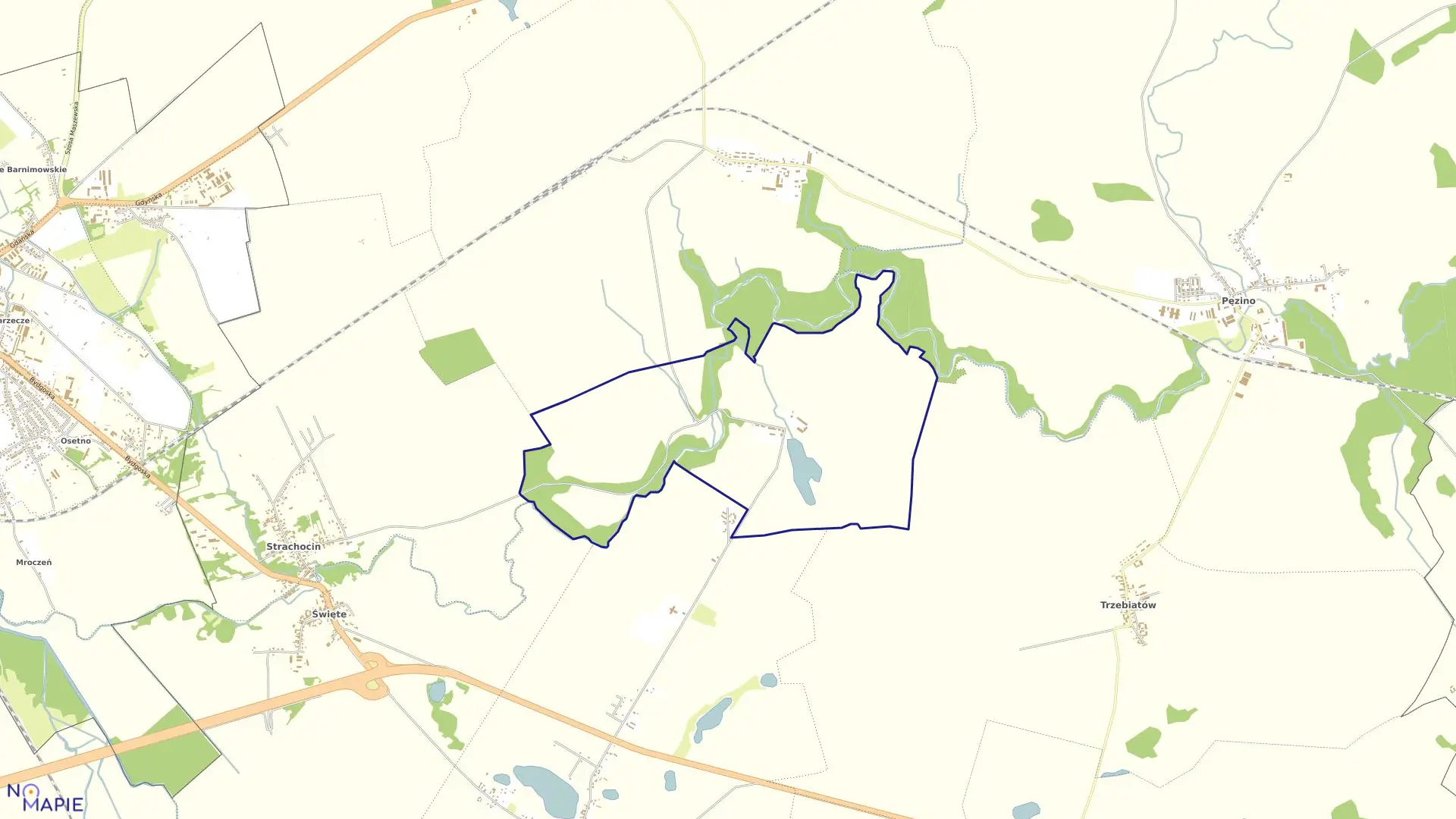Mapa obrębu Sułkowo w gminie Stargard Szczeciński